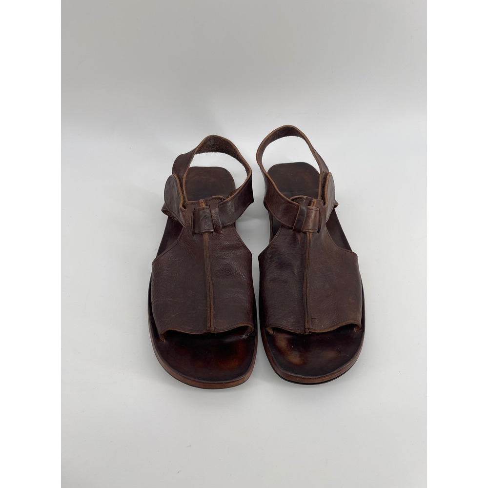 Cydwoq Handmade Brown Leather Slingback Sandals Mens 42.5 Made in USA